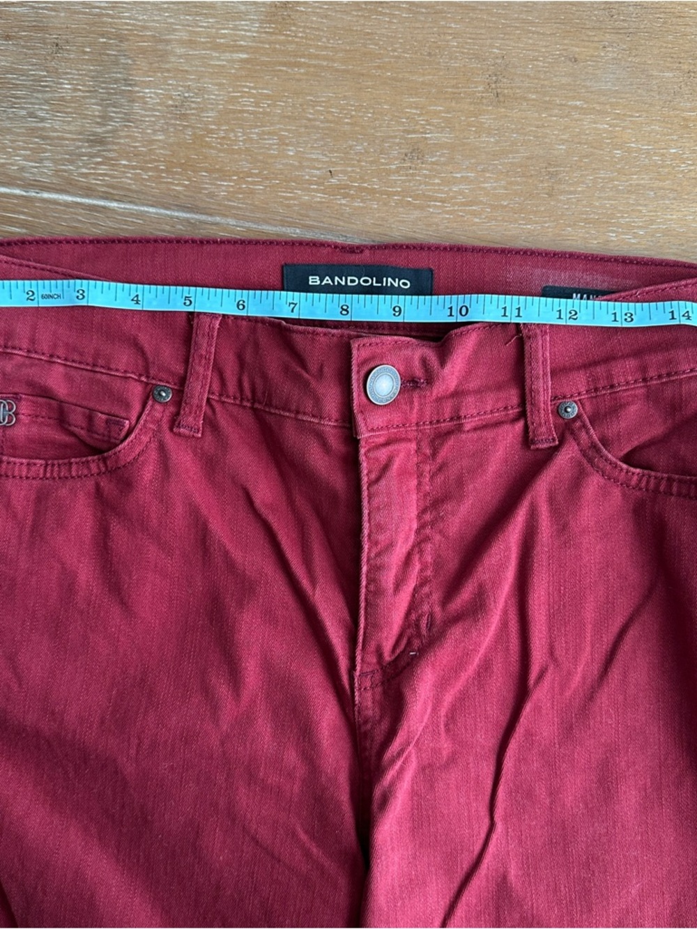 Bandolino Deep Red Corduroy Slim Straight Pants - Picture 6 of 8